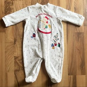 3/$25 Baby's First Christmas Footie One Piece Pajamas Little Me Button Up